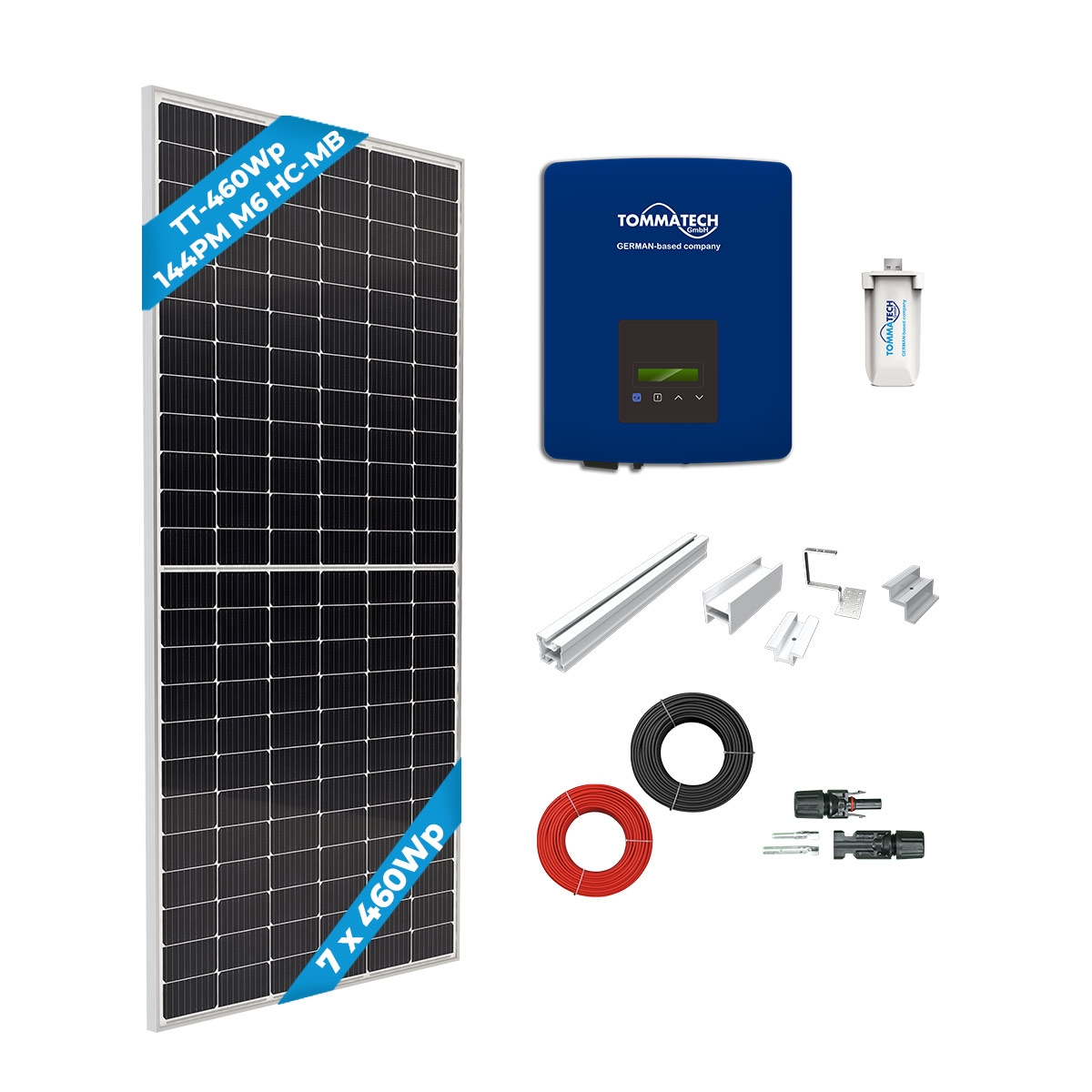 TommaTech 3kWe Kiremit Çatı Tek Faz On-Grid Solar Paket